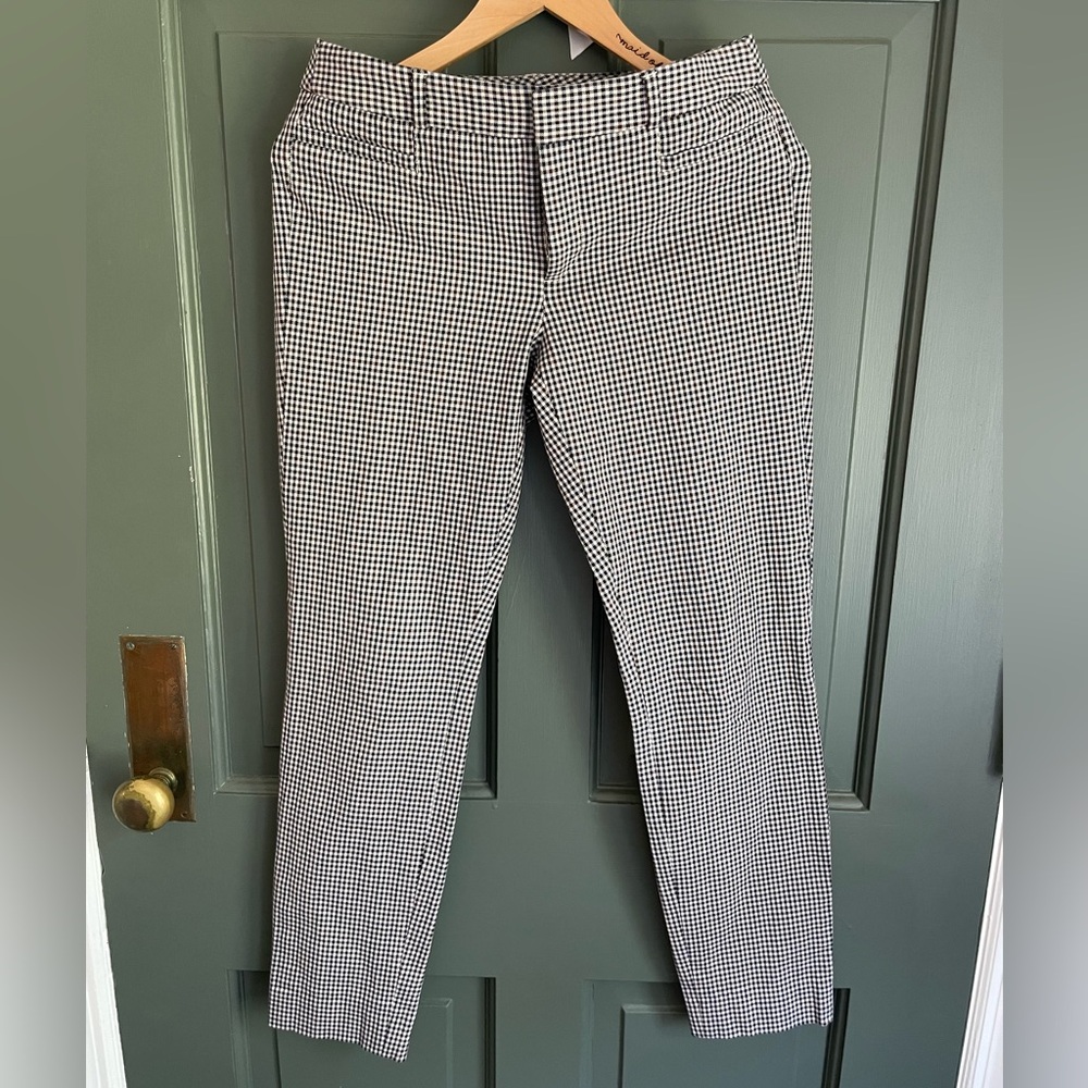 Banana Republic Women's Black and White Checkered Pants